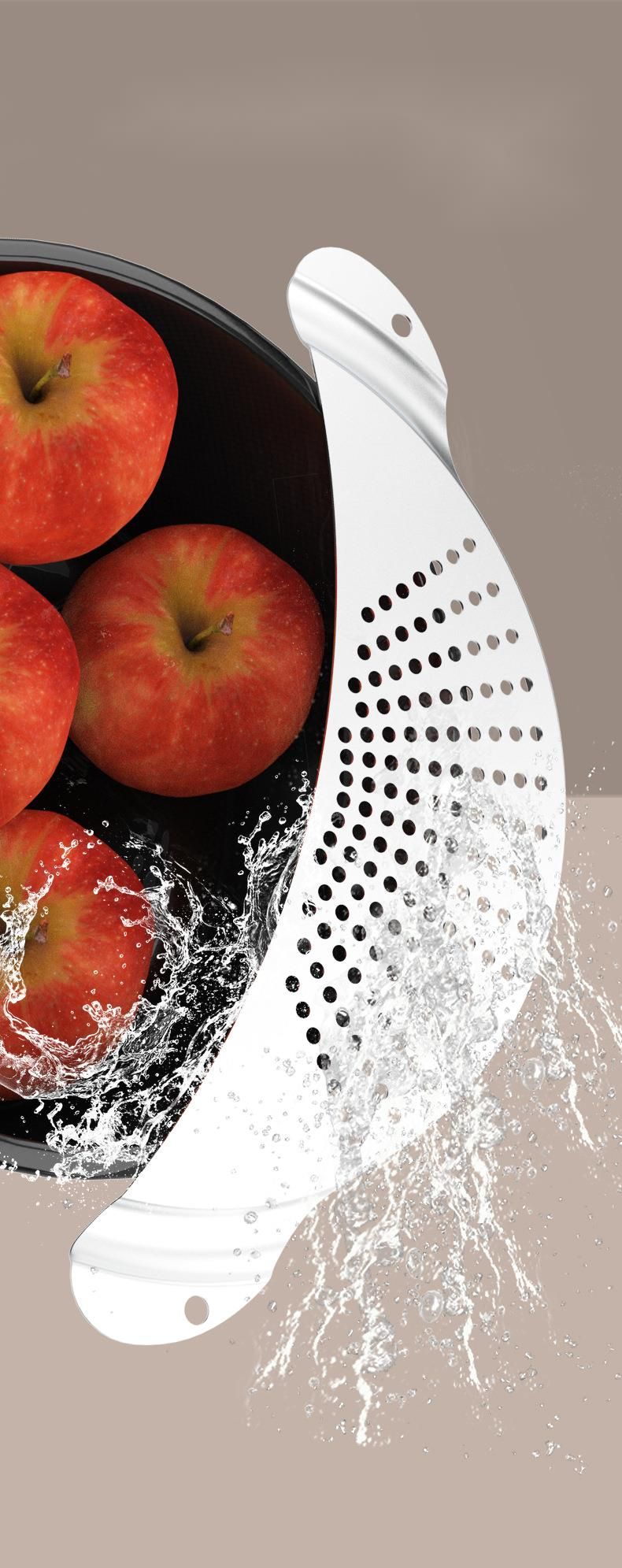 Neues praktisches Obst- und Abtropfgestell, Rückstandsabscheider, Wasser- und Gemüsewaschfilter, Küchenhilfswerkzeug_voghion.com