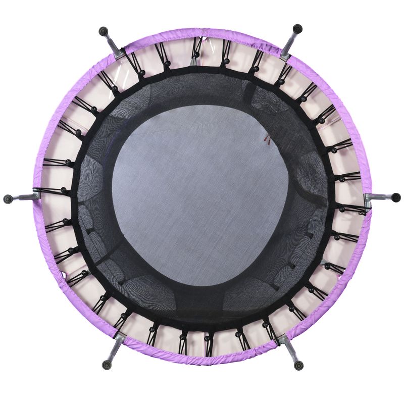Rundes Gartentrampolin Für Innen- Und Außenbereich, Verzinkter Stahl, Bis 50 Kg, Lila/Grau_voghion.com