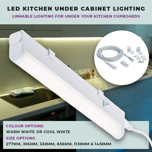 LED-Lichtstreifen für die Küche unter dem Schrank, verknüpfbar, warmweiß, 3000 K, 4000 K_voghion.com