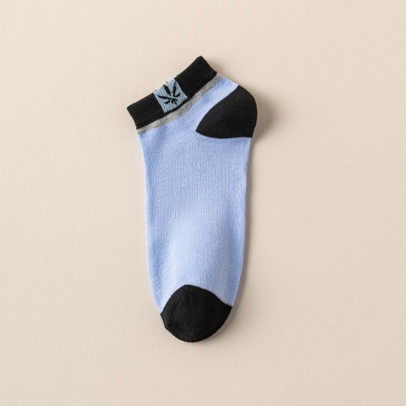 2025e Men's Short Ins Trend Maple Leaf Boat Summer Thin Sweat-Absorbing Breathable Sports Low-Cut Shallow Mouth Socks_voghion.com