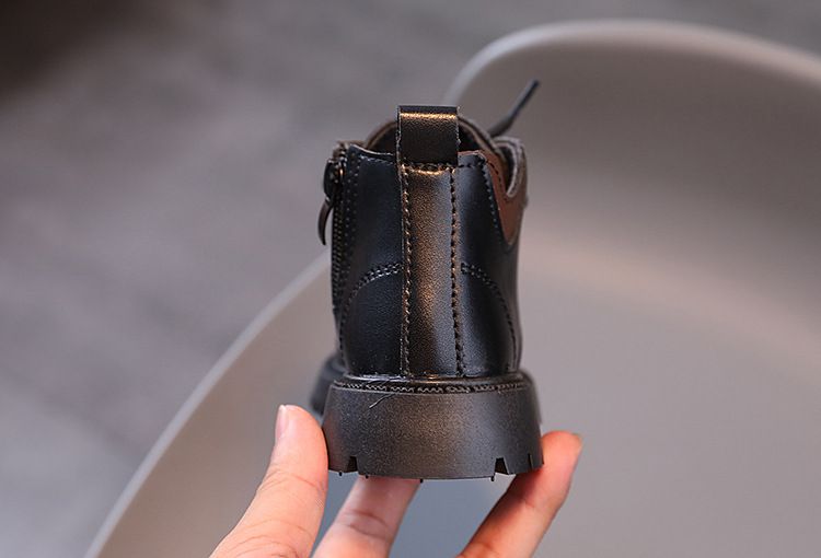 Children's Martin boots 2024 autumn and winter new item, simple boys' short boots, little British style girls' leather_voghion.com