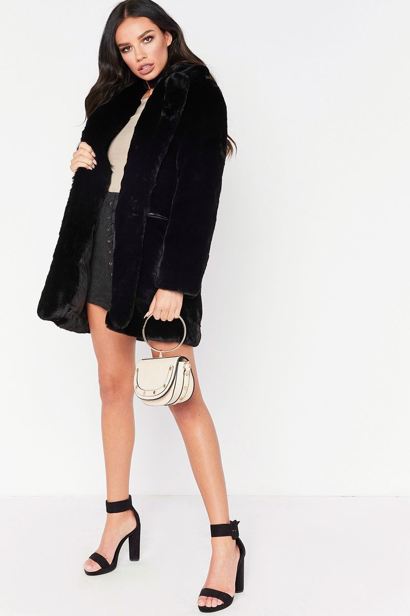 Women's Faux Fur Coat – Oversized Lapel, Luxe Fluffy Texture, 7 Colors Loose Fur Fleece Coat_voghion.com