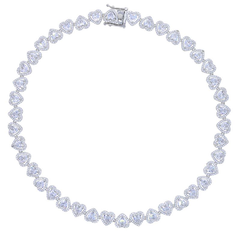Women's Jewelry Heart Shaped Zircon Necklace Fashion Trend Inlaid Zircon Women's Necklace_voghion.com