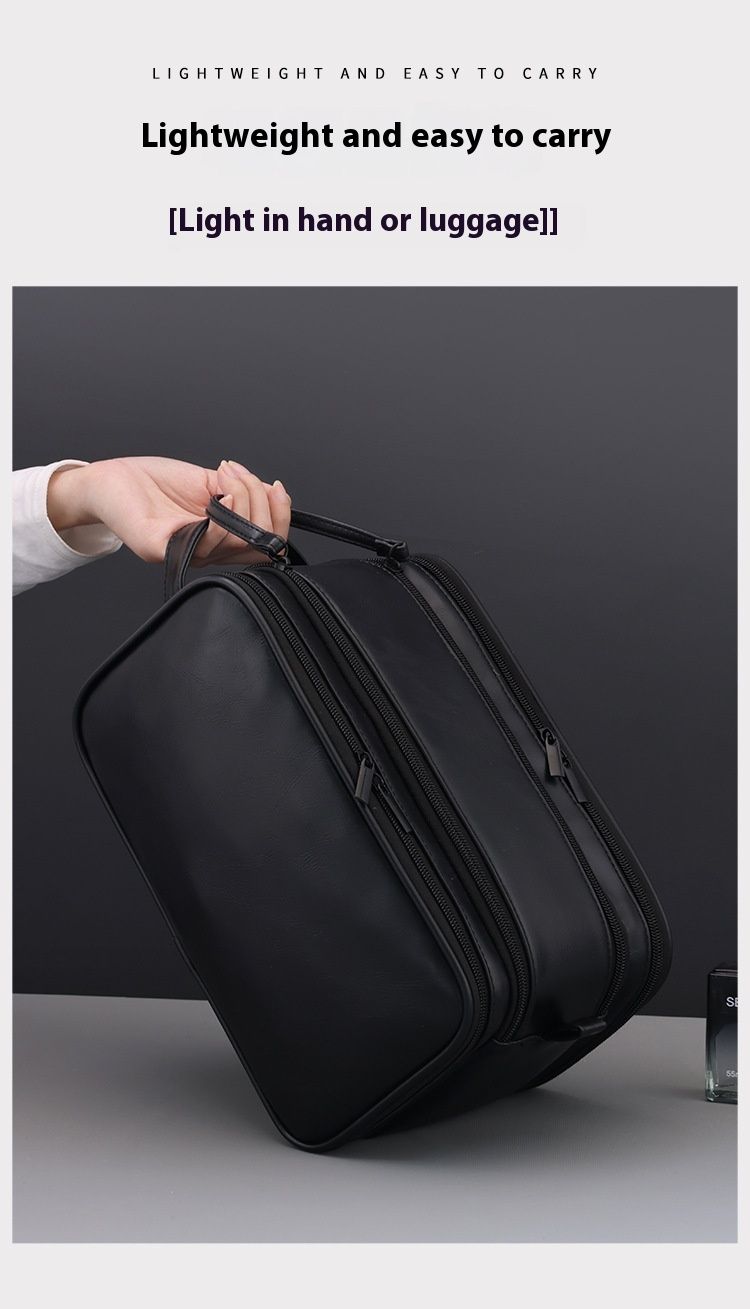 New product: Three opening multifunctional PU men's grooming large capacity high-end makeup bag, cosmetic storage bag_voghion.com