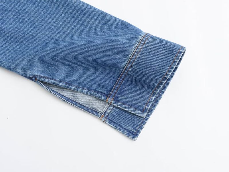 Women's Clothing Street Fashion Straight Pants Suit Tops Denim Casual Wear_voghion.com