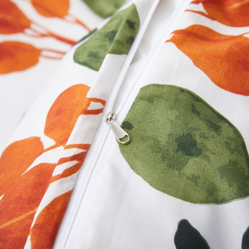 Dekbedovertrek met verse bloemen, bladeren en takken, dekbedovertrek, driedelige set van zacht polyester - gefreesde fluwelen textuur_voghion.com