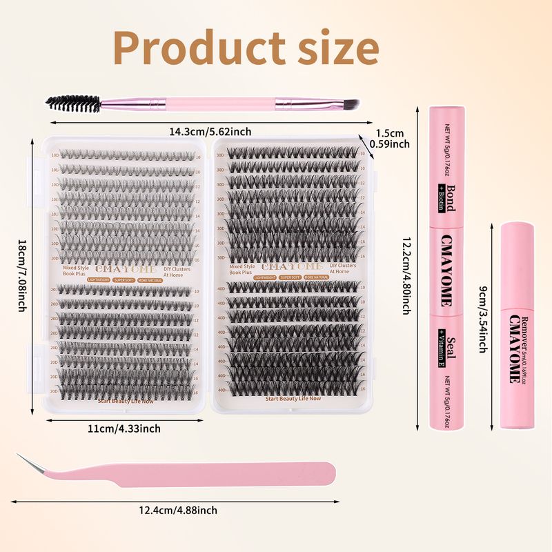 Hot-Selling 640 Cluster D-Curve False Set 10-16mm DIY Segmented Grafting Dense Eyelashes_voghion.com
