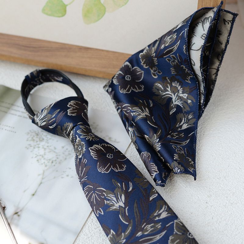 Set di cinturini floreali da 8 cm, accessori per camicia e abito, cravatta facile da tirare, fazzoletto da taschino_voghion.com