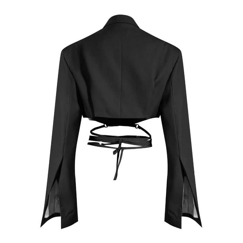 Giacca da donna in due pezzi, gonna asimmetrica, design con sensazione di esplosione di vita da strada_voghion.com