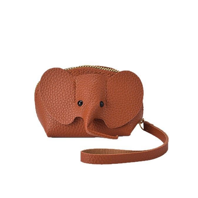 Cartoon Key Creative Elephant Coin Purse Zipper Hand Twist Lipstick Storage Card Bag_voghion.com