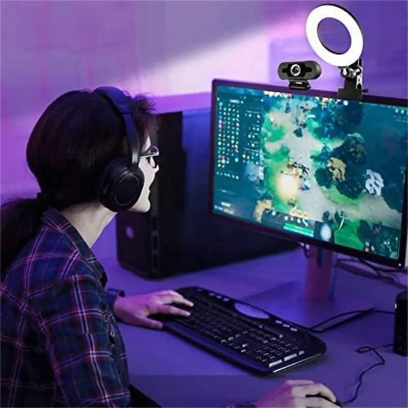 6Inch Video Conference Light Kit Ri Clip On Laptop Monitor With 3 Color Webcam Light Remote Work Self_voghion.com