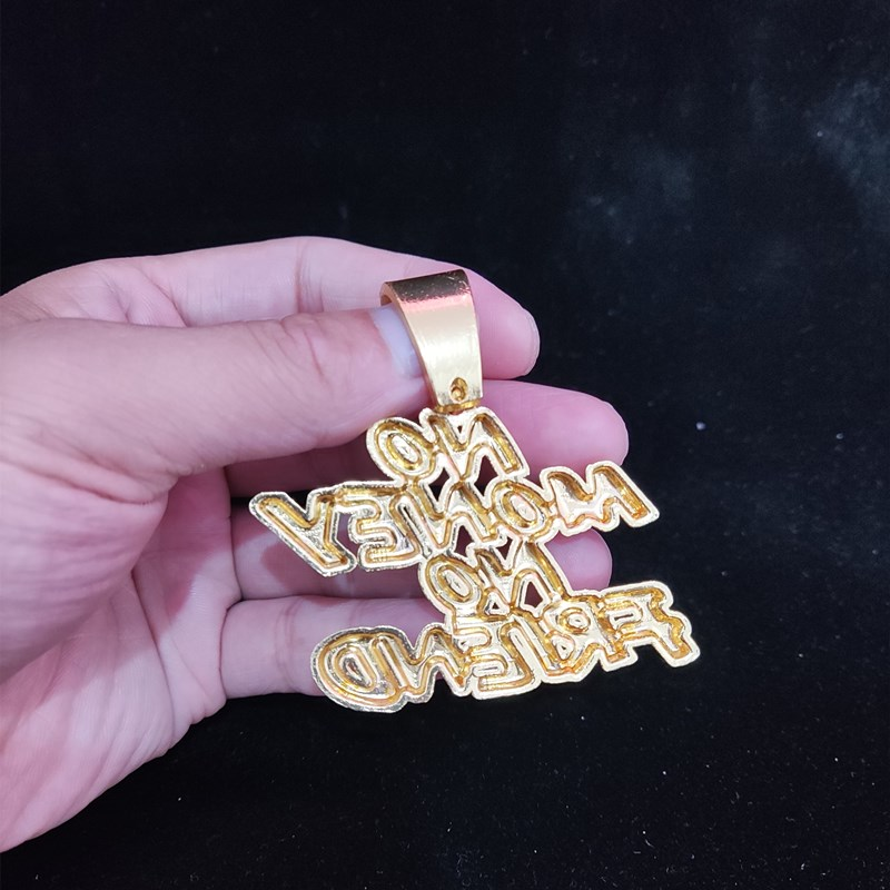 Bărbați, femei, hip hop, fără bani, fără prieteni, colier cu pandantiv cu lanț cubanez de 13 mm, coliere cu gheață hip hop, moda_voghion.com