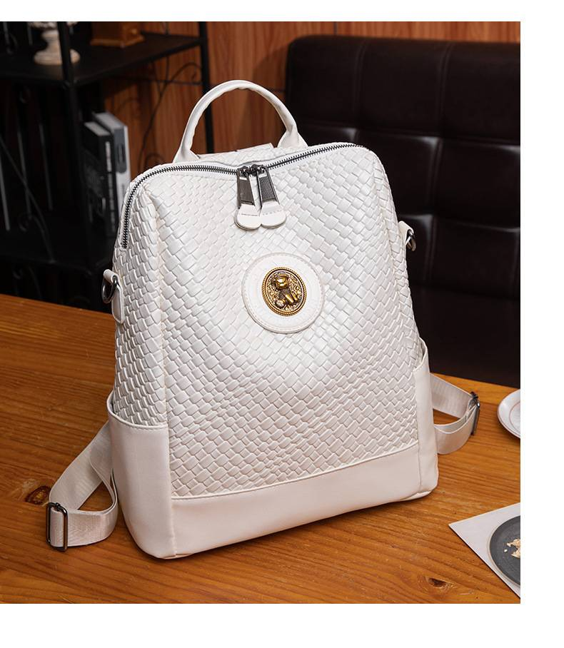 Fashion Soft Leather Backpack Women's Large Capacity Travel Backpack High Set Light Luxury_voghion.com