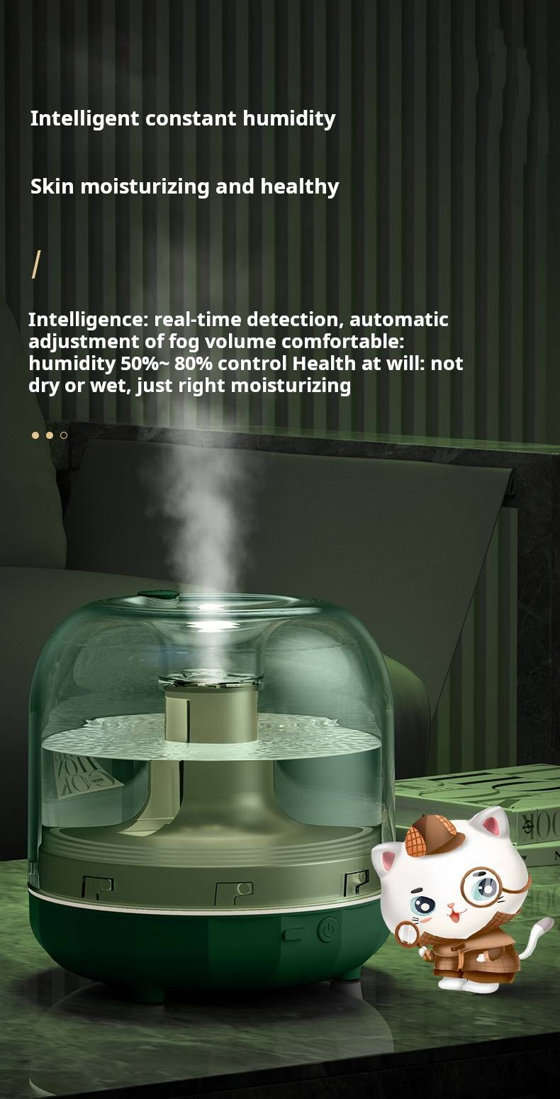 Intelligent Constant Humidity Color Lighting, Colored Glass Art Humidifier, Creative Water Replenishing Humidifier, Large Spray Household Humidifier_voghion.com