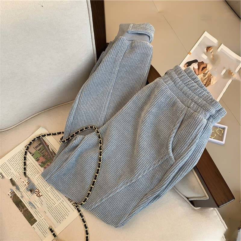 Women's Clothing Gray sports casual suit high-end age-reducing two-piece suit_voghion.com