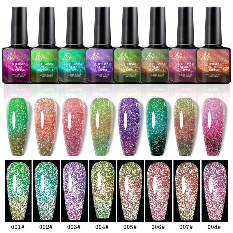 "3PCS"Temperature varying Aurora Broken diamond nail oil glue Opal Broken diamond glue canned glue Fairy color gradient nail_voghion.com