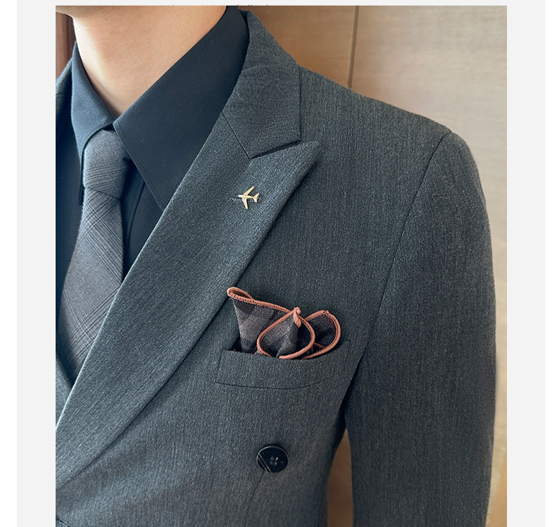 Roupas masculinas Ternos masculinos Ternos de negócios Ternos pretos de alta qualidade com abotoamento duplo Ternos de casamento masculinos Outono e inverno Novos estilos_voghion.com