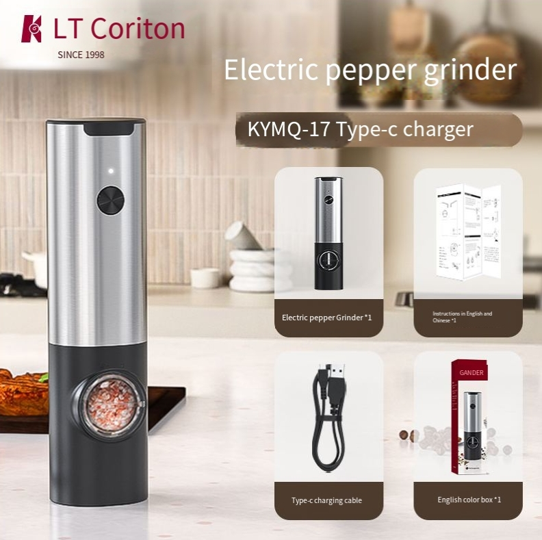 Elektryczny młynek do pieprzu Pieprz Czarny pieprz Młynek do soli Butelka Butelka na przyprawy Słoik_voghion.com