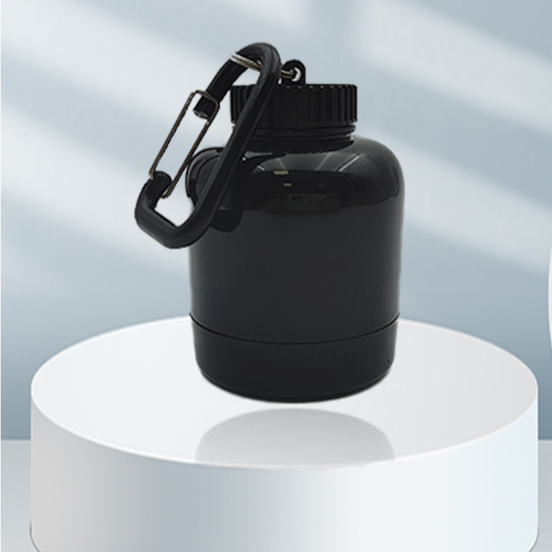 Tragbare Proteinpulver-Shaker-Flasche mit Karabinerhaken, auslaufsicherer Gym-Mixerbecher mit Messtrichter, Aufbewahrungsbehälter_voghion.com