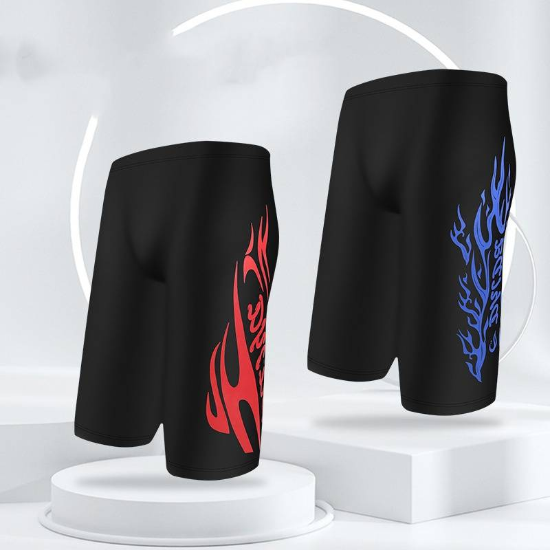 Men's Five-inch Swimming Trunks, Oversized And Stylish Printed Lace-up Swimming Trunks, Hot Spring Bathing Polyester Beach Shorts_voghion.com