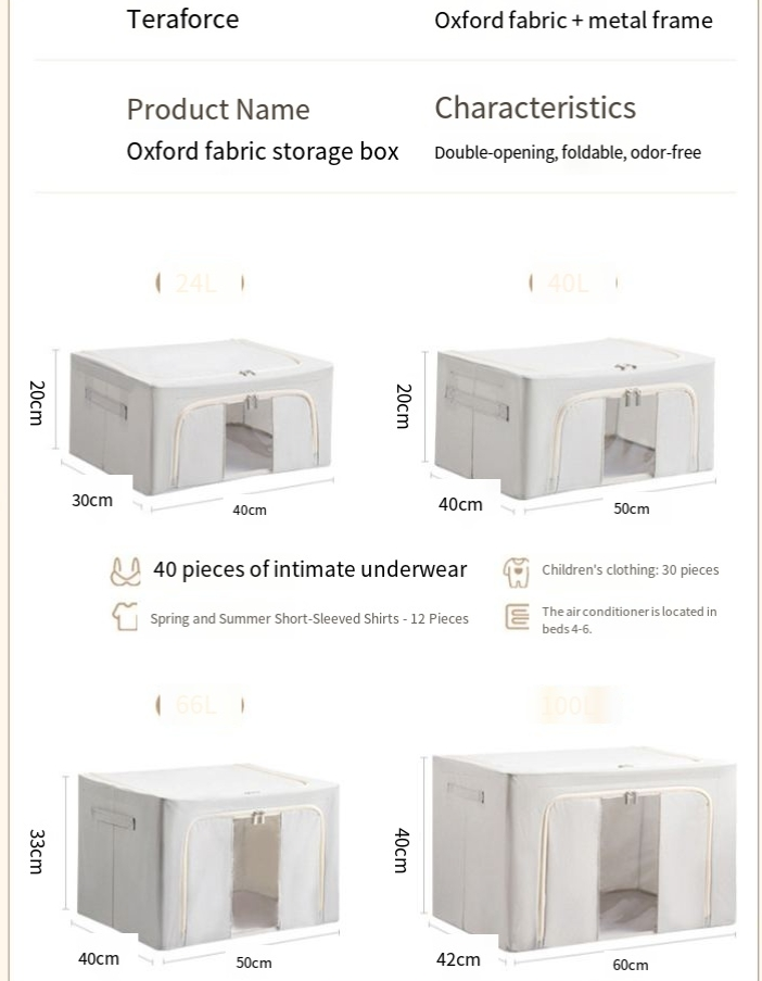 Clothes Storage Box Oxford Cloth Box Fabric Clothing Folding Wardrobe Quilt Storage Box_voghion.com