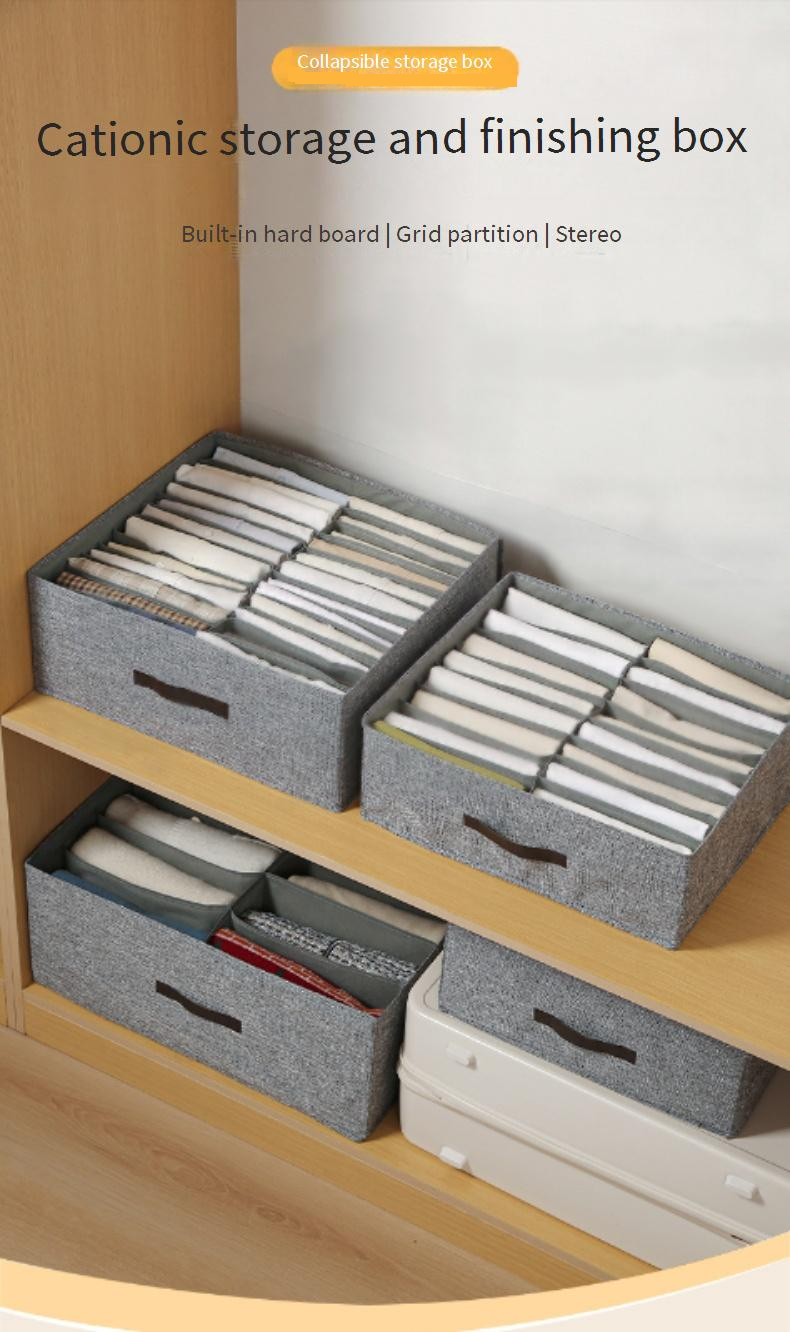 Foldable Clothes Storage Box With Double Compartments - Drawer Organizer For Underwear Socks & Pants Dustproof & Space-Saving_voghion.com