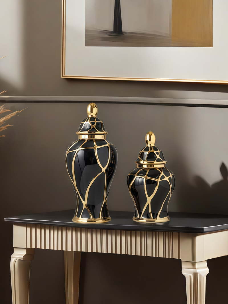 1pc Crack Shape With Lid Can Be Filled With Water, Ceramic Vase, High-quality Interior Ornaments, Flower Arrangement, Vase_voghion.com