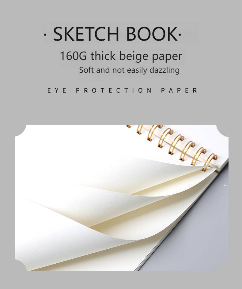 Premium Sketchbook For Artists & Students - Spiral Bound, Thick Paper, 120 GSM, Acid-Free, Ideal For Pencil, Charcoal, Ink - A4 Size_voghion.com