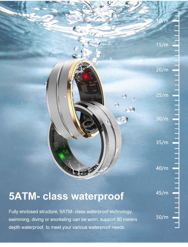 Anillo inteligente SR01 con tecnología Bluetooth, resistente al agua y con control del ritmo cardíaco, para hombres y mujeres, compatible con videollamadas._voghion.com