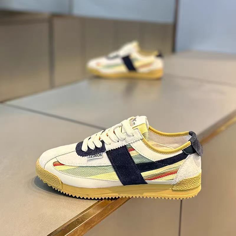 Herrenschuhe, modische Sneakers – atmungsaktive Freizeitschuhe mit leichter PVC-Sohle und bequemer EVA-Innensohle – klassisches Low-Top-Schnürdesign_voghion.com