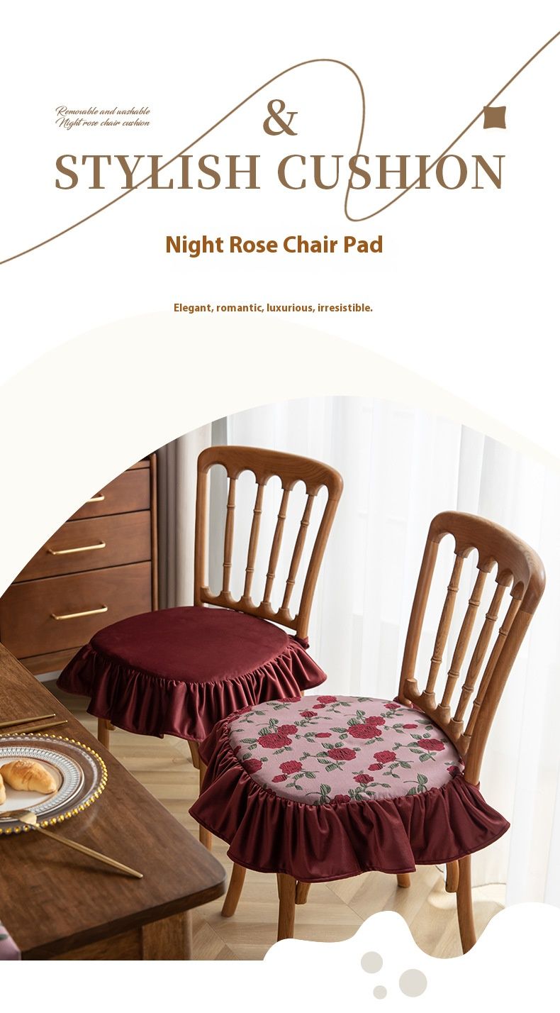 Modern Geometric Chair Cushion With Ties – Non-Slip Polyester Seat Cover, Hard Cotton Filled For Dining & Office Chairs_voghion.com