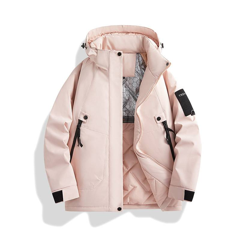 Herrenbekleidung Winter Paar Kapuzenjacke mit Graphen-Heizung - Leichter Steppmantel für kaltes Wetter - Schwarz, Dunkelmarineblau, Ahorngelb, Elfenbein_voghion.com