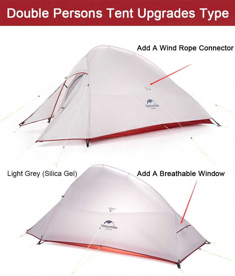 Tenda Cloud Up per 2 persone, ultraleggera, 20D, tenda da campeggio, impermeabile, per escursioni all'aperto, viaggi, escursioni in bicicletta, pesca_voghion.com