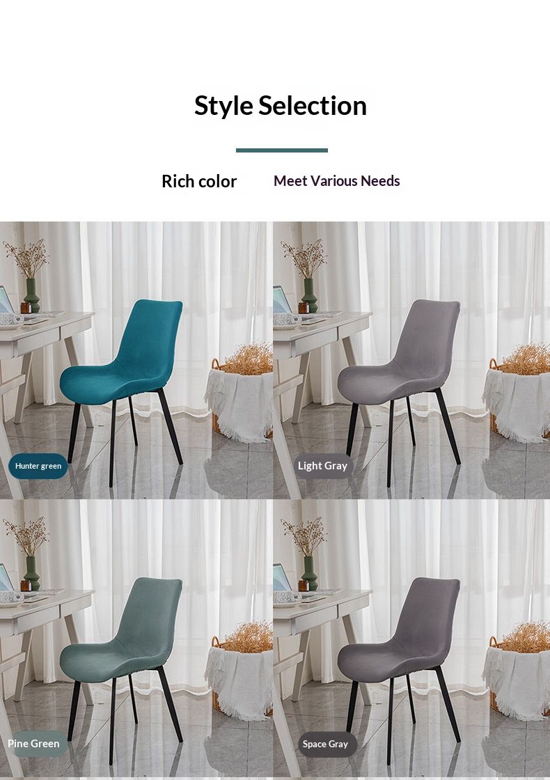 Coprisedie elasticizzati in poliestere di alta qualità: vestibilità universale per sedie di forma irregolare, antiscivolo e antipolvere, design moderno e minimalista._voghion.com