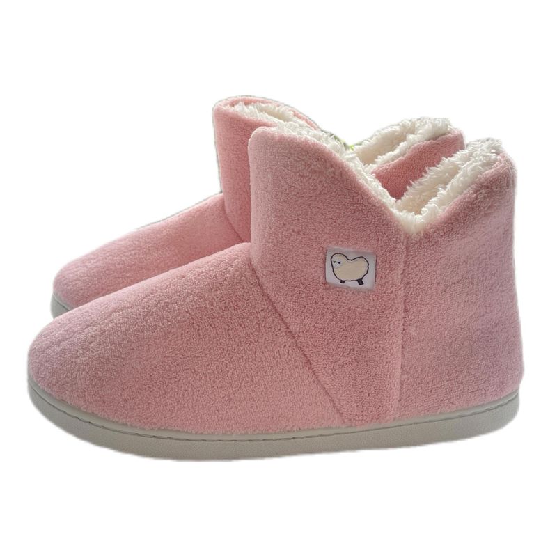 High Top Verdickte Vollflächige Hausschuhschuhe, Hausschuhe Für Damen Im Winter, Fersenisolierung, Plüsch Indoor_voghion.com