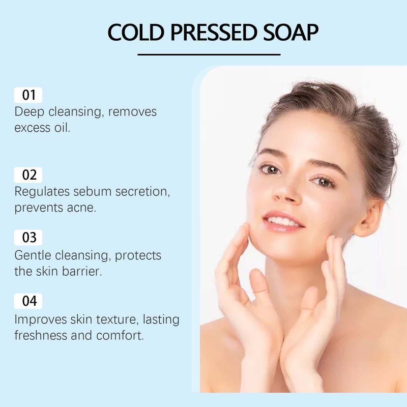 OUHOE Facial Cleansing Soap Improves Skin Smoothness Moisturizing Gentle Formula Refreshing Non-Sticky Face Soap_voghion.com