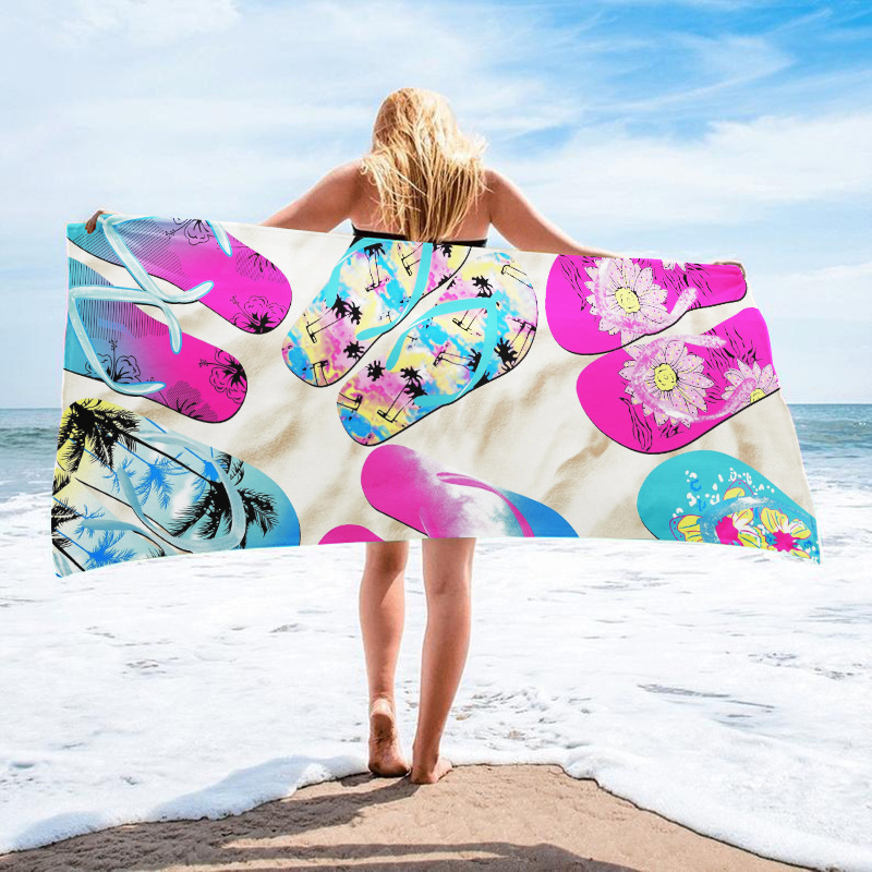 Bedrucktes Surfhandtuch, Strandtuch aus ultrafeinen Fasern, saugfähiges Strandtuch für Erwachsene_voghion.com