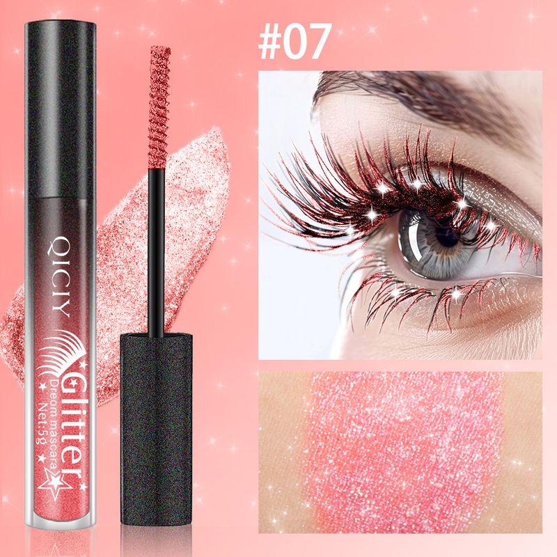QICIY+6 colors of shiny eyelashes, waterproof, not easy to smudge, long lasting, thick, curled and fixed eyelashes_voghion.com