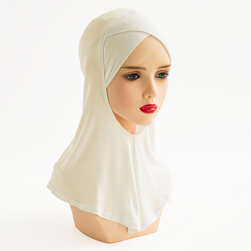 Muslimische Hijab-Mütze aus Modal-Baumwolle, Turban-Mütze, Kreuzkragen-Pullover-Mütze_voghion.com