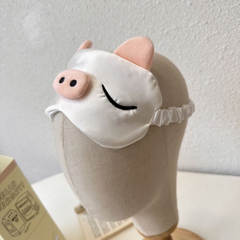 Cartoon Sleeping Pig Eye Mask Light Blocking Cute Girl Sleep Special Ice Silk Breathable Nap Student Relief_voghion.com