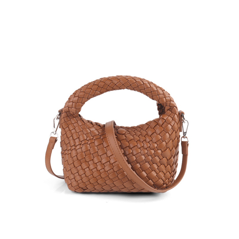 Umhängetasche Neue Tasche Hochwertige Version Handgefertigte Einfarbig Gewebte Lunchbox Handtasche Senior Sense Umhängetasche Für Frauen_voghion.com