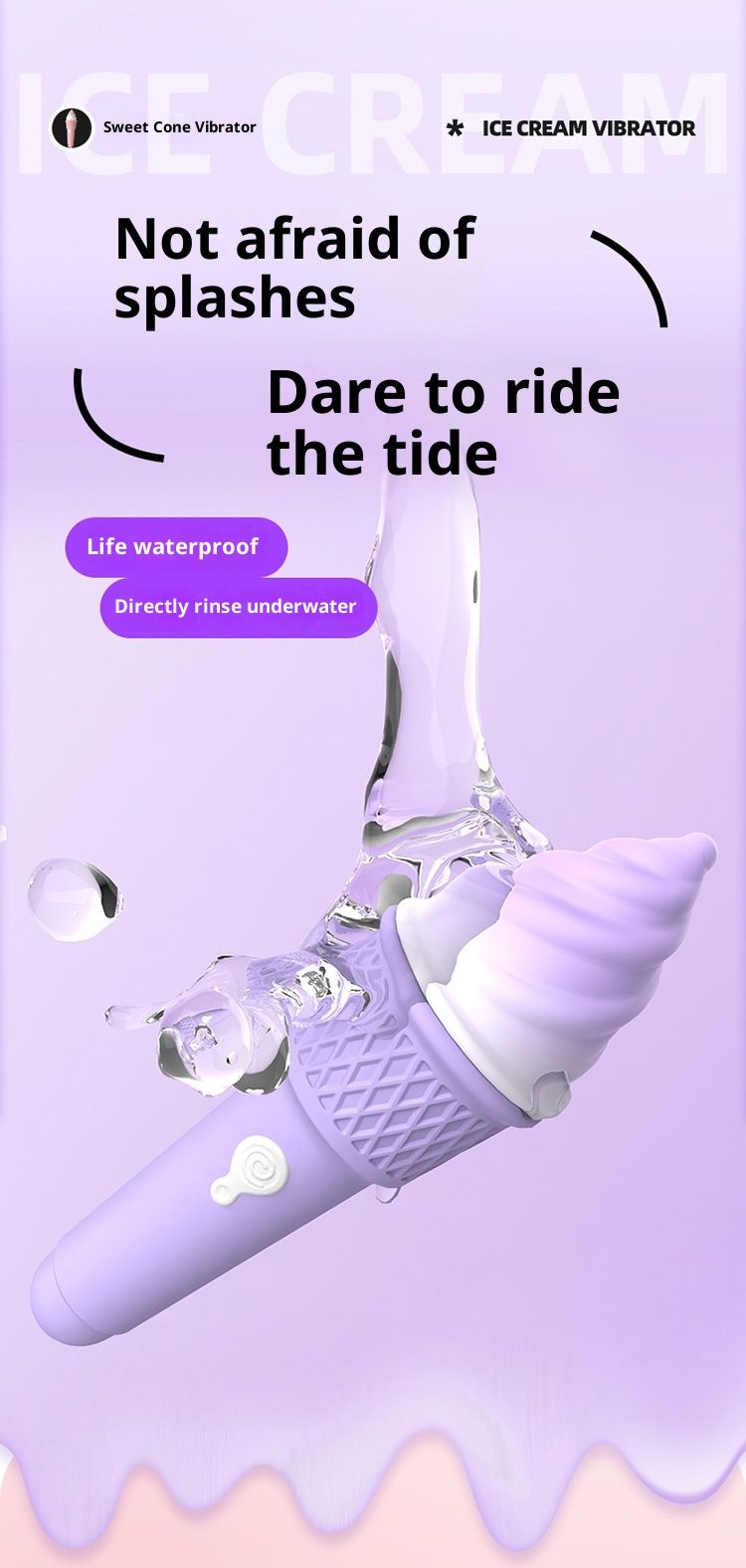 LuvBox Shanggan Piccolo Vibratore a Cono Dolce Gelato Giocattolo Sessuale Femminile Inserimento Piacere Orgasmo Masturbatore Vibrante_voghion.com