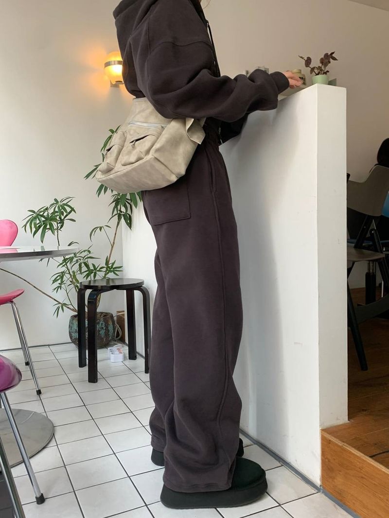 Conjunto informal de sudadera y jogger de polar estilo coreano para mujer: dos piezas de algodón suave para ropa de calle y estar en casa (S-XXL, varios colores)_voghion.com