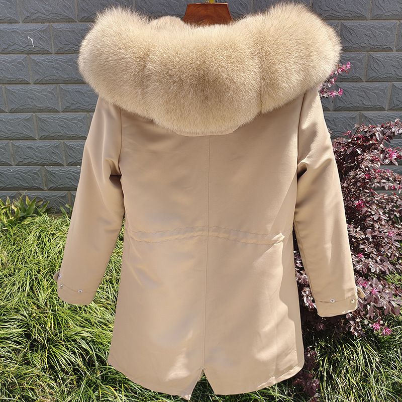 Abbigliamento da donna Nuovo inverno Parka da donna di media lunghezza Fodera in pelliccia rimovibile Collo in pelliccia Cappotto in pelliccia_voghion.com