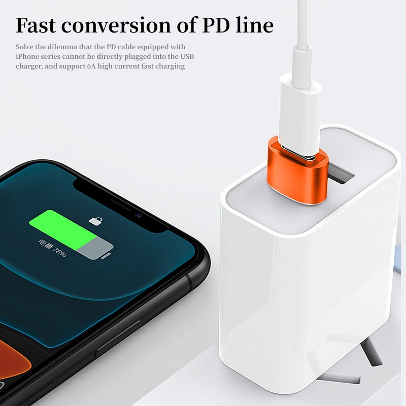 USB zu 6A Typ C OTG Adapter Typ C Buchse auf USB Stecker Konverter Schnelle Lade Datenübertragung F Laptop Buch OTG onverter harging_voghion.com