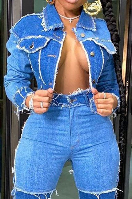 Kadın Giyim Moda Hırka Dikişli Kot Ceket Stokta_voghion.com