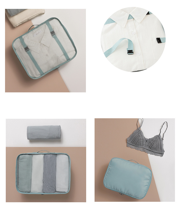 Preferred Travel twill Oxford stof ottedelt opbevaringstaskesæt rejsetøj klassificering opbevaringstaske_voghion.com