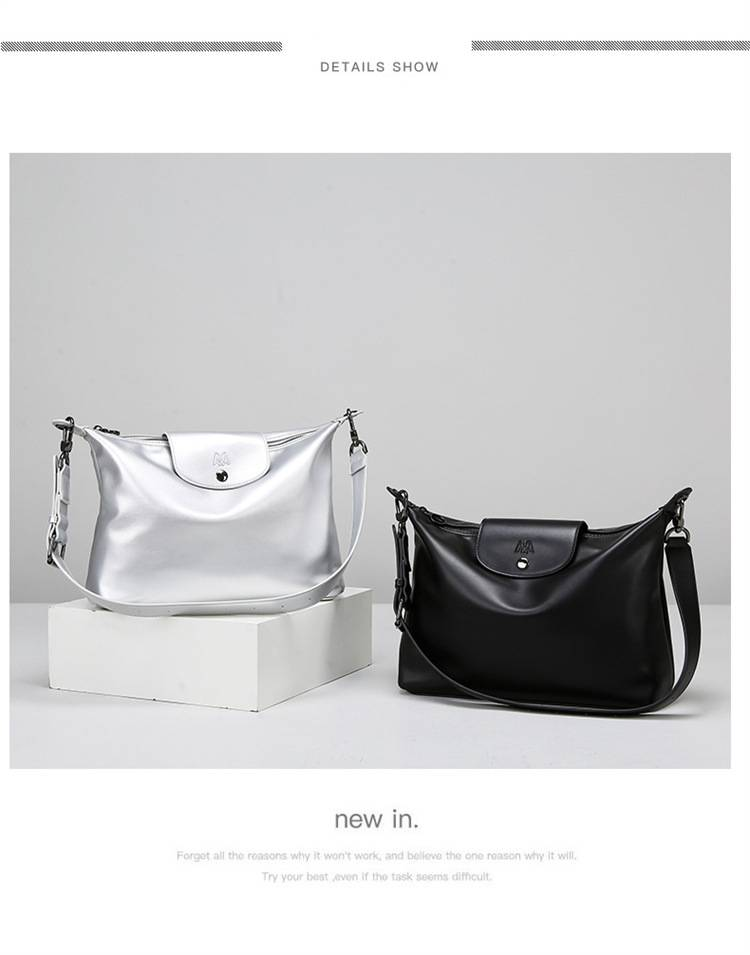 Damentasche High-Version Longxiong Tasche HOBO Unterarmtasche Einzel-Schulter-Handtasche modische große Kapazität Tote Knödel Tasche_voghion.com