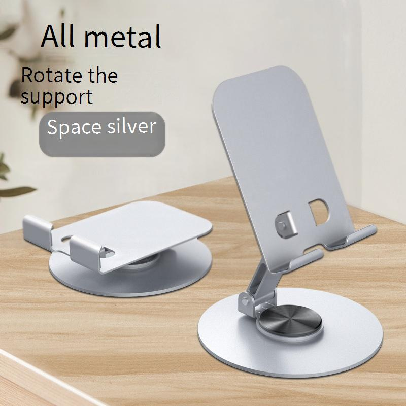 Adjustable Aluminum Alloy Phone Stand Holder, Foldable & Rotatable Desktop Stand For IPhone IPad Tablet_voghion.com