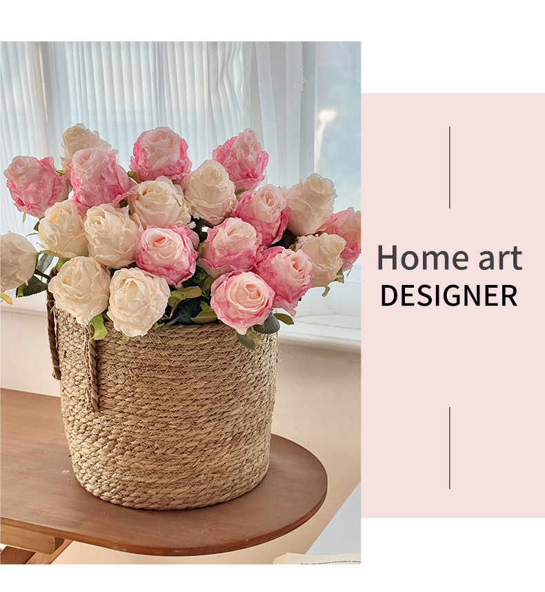 Elegant Artificial Rose Bouquet - Realistic Silk Flower For Wedding, Home Decor, Photography Props (Multiple Colors Available) Fake Flower Ornaments_voghion.com